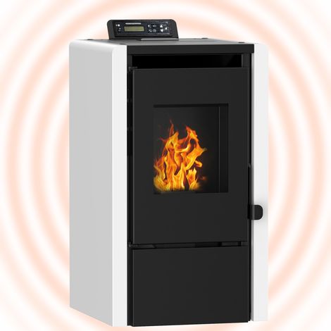 NEMAXX® PC5 Pelletofen 5,3 kW A+ bis 120 m³ – Chrono & ECO-Modus, WiFi Ready (App optional), Display & Fernbedienung, Unterdruck-Verbrennung, Überhitzungsschutz & Autoabschaltung – Grau (1/5)