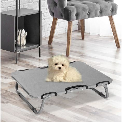 Cama plegable elevada para perro de exterior, 59 x 46 x 15 cm, gris DESVIAE (1/5)