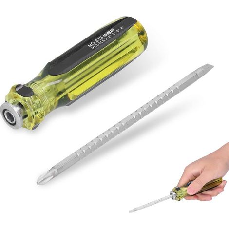 Destornillador pequeño de doble cabeza, destornillador magnético multifuncional, destornillador portátil de longitud ajustable para reparación de hardware, etc. (1/4)