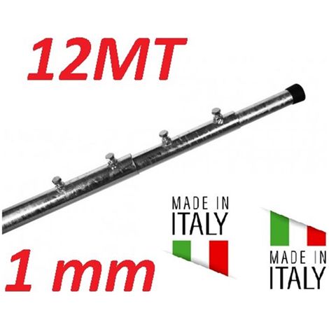 Palo Telescopico 12 Metri 2Mt X 6 Pezzi Spessore 1 Mm Zincato A Fuoco Made In Italy (12 Mt)