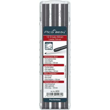 Pica 6050 Mine in Grafite 2H Nere Kit 12 pezzi