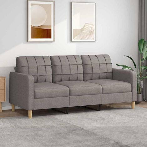 3-Sitzer Bodensofa mit Armlehnen, klappbar, 180 cm, Stoff, Taupe (1/5)