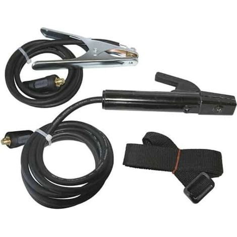 Elektrodenklemme 47372 – 200 A Kapazität – 16 mm² Kabel, Längen 1,6 m und 2 m – 10/25 Stecker, geeignet für MMA-Schweißgeräte – 047372