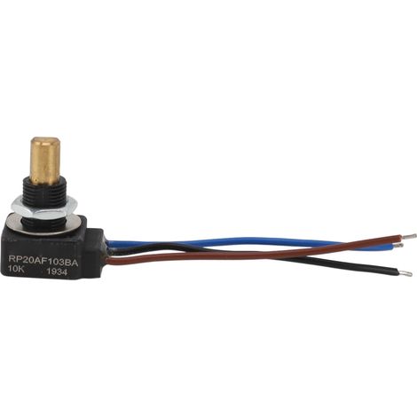 Potenziometro rotativo con filo connettore 10K Ohm Conico lineare Resistenza regolabile 3 pin ABS Rame IP65