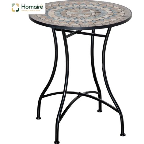 HOMAIRE Gartentisch Mosaik rund en Keramik vert beige blanc pour extérieur (1/5)