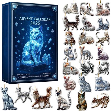 Calendrier De Lavent Pour Enfants - 24 Jouets Surprises En Acrylique Et Résine - Décor Arbre De Noël Et Halloween - 1 Pièce