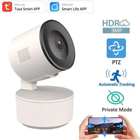 Tuya Smart IP Security Camera with Automatic Tracking, Motion Detection, Voice Intercom, Indoor Baby Monitor Camera (1/4)