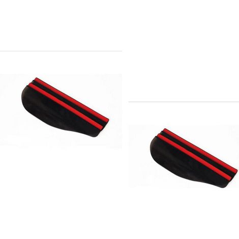 Set di 4 deflettori antipioggia flessibili in PVC nero per specchietti retrovisori auto. (1/2)