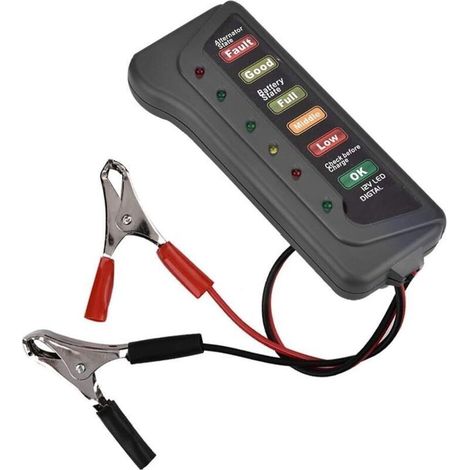 Testeur d'alternateur de Batterie,12V Batterie Testeur,12V Auto Moto Batterie testeur de Charge de l'alternateur Analyseur Cranking Vérifiez testeurs de Batterie de Digital LED de (1/4)