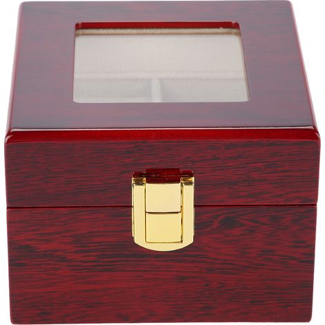 Étui à montres en bois avec 2 grilles, boîte de rangement pour bijoux et cadeaux (1/5)