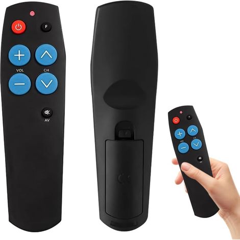 Télécommande TV avec grands boutons, télécommande universelle, facile à utiliser et à configurer, cadeau approprié pour la démence, télécommande pour personnes âgées, fonctionne pour TV et (1/5)