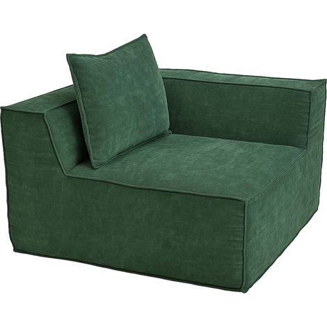 [NON UTILIZZATO] Elemento angolare/modulo divano HHG-396, poltrona lounge imbottita, stoffa/tessuto (300 g/m²) 63x97x97cm, verde