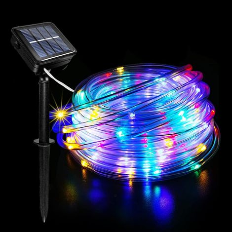22M 200LED Tube Lumineux Solaire, Étanche Guirlande Lumineuse Tube avec 8 Modes d'Éclairage, Solaire Ruban Lumineux pour Jardin Noël Mariage Fête Extérieur Intérieure Décoration (1/5)