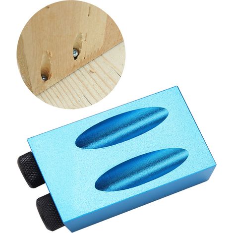 Set mit 14 Winkelbohrschablonen (15°) M6-M8-M10, blau, für die Holzbearbeitung (1/5)