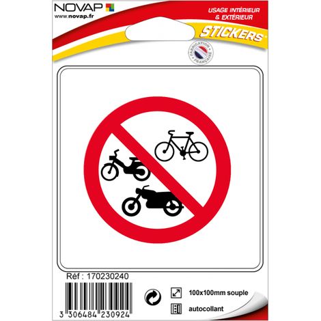 Stickers adhésif - Interdit aux 2 roues - 4230924
