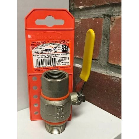 Valvola gas Invena dn-20 w/z maniglia ergonomica gomma (1/3)