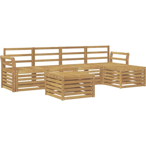 Outdoor Sofa Set 6 pcs White 59 x 59 x 37 cm Solid Acacia Wood vidaXL (1/5)