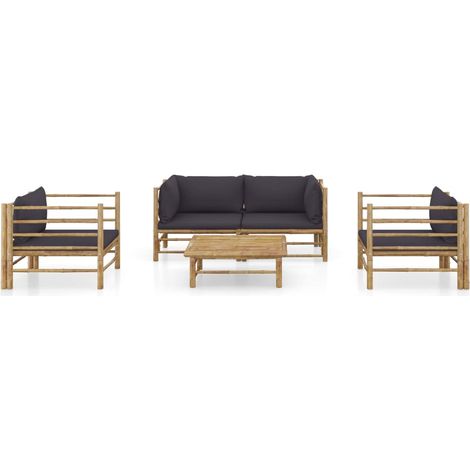 Maison Exclusive - 5-tlg. Garten-Lounge-Set mit Dunkelgrauen Kiss