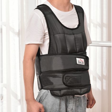 Chaleco lastrado ajustable de 30 kg con 35 sacos de lastre, negro, tejido Oxford DESVIAE (1/5)