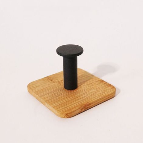 (2 pieces) Wooden wall hooks, matte wood wall hooks, wooden wall coat hooks for mounting without drilling, a combination of industrial and natural elements (1/5)