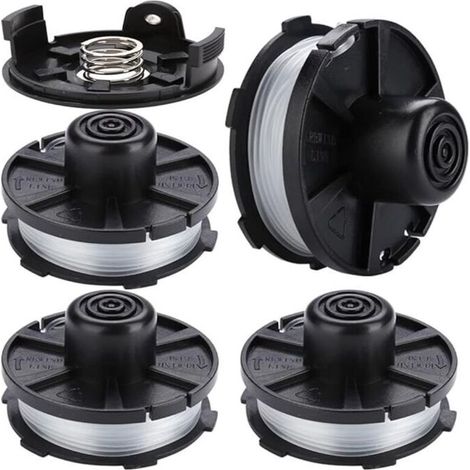MUFUSHAN replacement spools for lawnmowers, accessories for: DUR181, DUR141, DUR180Z, DUR181Z - (4 spool pieces + 1 cover piece + 1 spring piece) (1/5)
