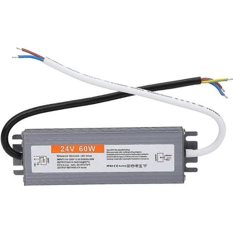 24V 60W LED-Netzteil, ultradünner wasserdichter Transformator, AC 110-250V 50/60Hz Treiber, Konverter für LED-Streifen, Gleichstromquelle. (1/5)