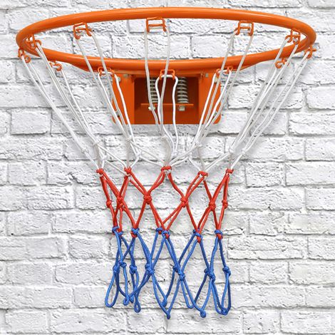 Aro de baloncesto mural 45 cm con doble resorte, con red, naranja (1/5)