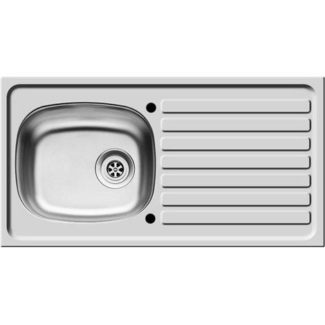 Contemporary Reversible 1 Bowl Stainless Steel Kitchen Sink, 940mm
