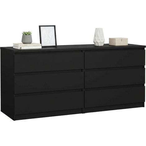 Dmora - Kommode Giselle, Wohnzimmerbuffet, Wohnzimmer-Sideboard, Moderne Küchen-Speisekammer, 154x50 h70 cm, Schwarz