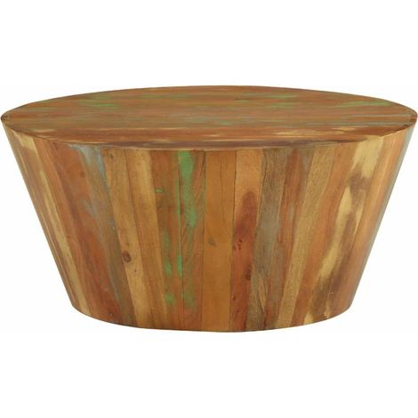 Maison Exclusive - Couchtisch Ø65x31 cm Altholz Massiv (1/5)