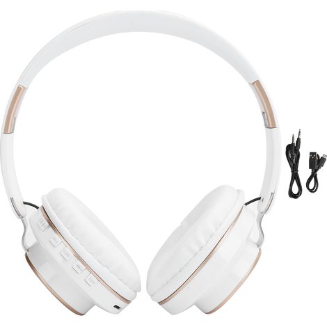 Casque Bluetooth 5.0 Hi-Fi Pliable Sport et Jeux avec Micro - Blanc (1/5)