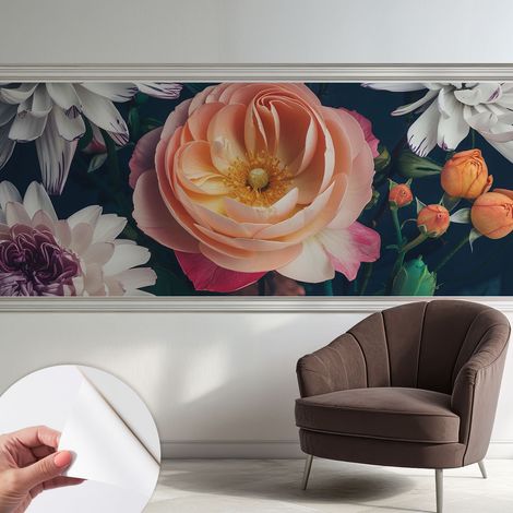 Fotomurale adesivo stickers - per camera da letto - per corridoio - decorazione casa moderna Armonia floreale 250x104 cm (1/5)