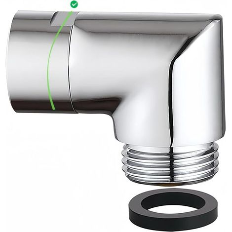 Bardusch-Adaptateur coude de douche en laiton massif 135°, raccord G1/2", rotatif et à 90° – chromé (1/5)