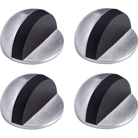 Türstopper, Türstopper aus Edelstahl, selbstklebender Türstopper, Bodentürstopper, Gummitürstopper, halbmondförmiger Türblock, für Zuhause und Büro, 4 Stück (1/5)