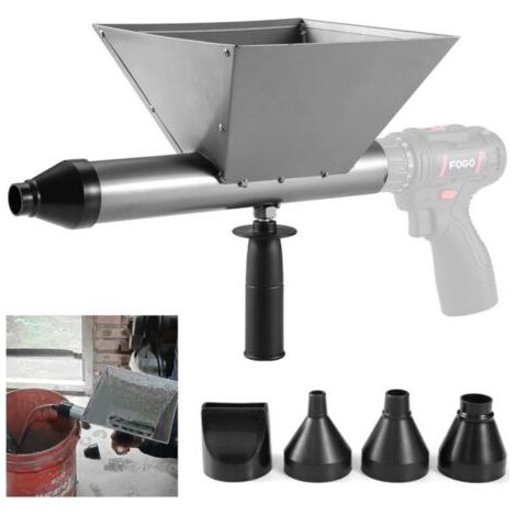 Pistolet extrudeur, pistolet à mortier électrique rapide et efficace avec 4 buses, outil de finition pour les chantiers de construction (1/5)