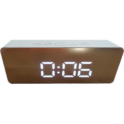 Réveil à écran LED, réveil miroir, grand écran, réveil numérique multifonction (1/5)
