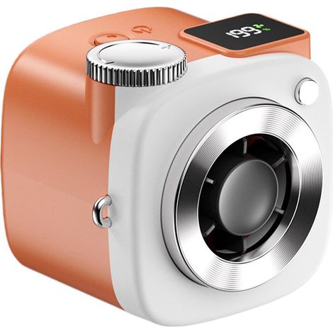 Ventilateur Main ABS+PC Forme Camera 2000mAh Orange Portable Voyage Camping (1/5)