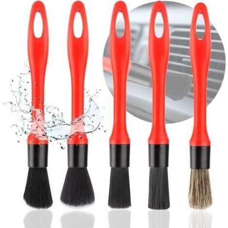 Pinceau Detailing Auto, Brosse Nettoyage Voiture, Brosse à Détails Auto, 5Pcs Pinceau de Détail, Pinceau Nettoyage Voiture, pour La Voiture Moto Roues de Tableau de Bord, Bouches D'aération (1/4)