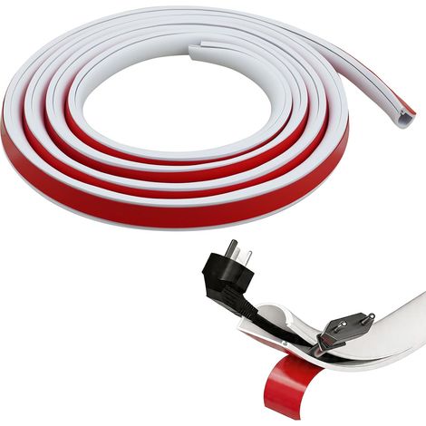 2M Goulotte Passe Cable Cache Fils Un Câbles Cache Auto Adhésif  Un Câble Flexible Goulotte Electrique en Silicone Caches Câbles Auto Adhésif pour la Gestion de Muraux Fil Convient 15 x 10mm (1/5)