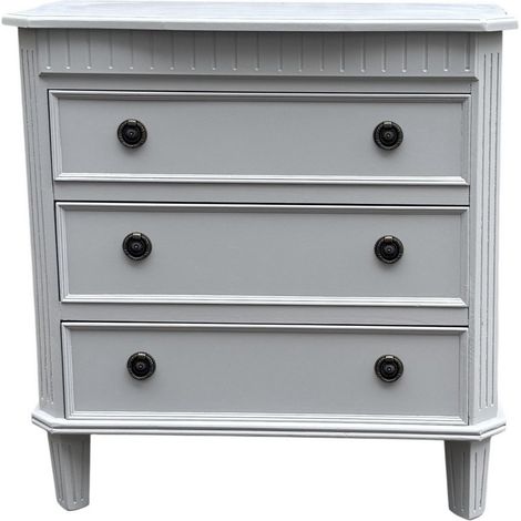 3 Drawers Chest of Drawers - L37 x W65 x H68 cm - Light Grey