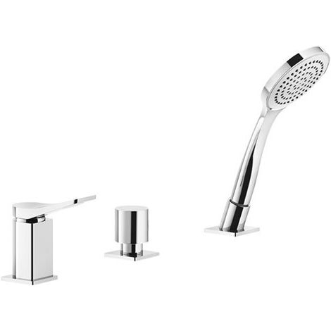 Gessi Rilievo, mezclador de borde de bañera de tres orificios con
