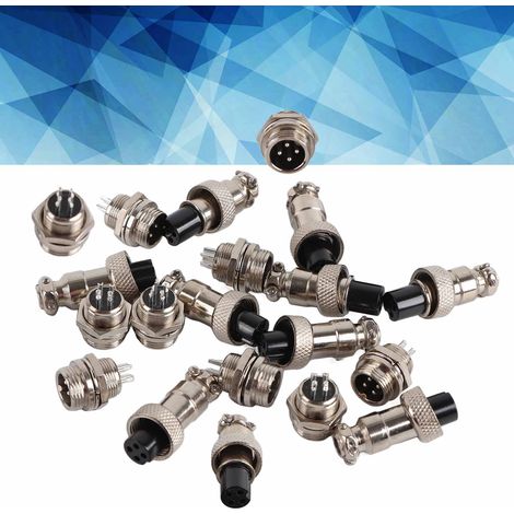 10 Jeux Connecteur Aviation Métallique Mâle/Femelle GX12 4 Broches 12mm