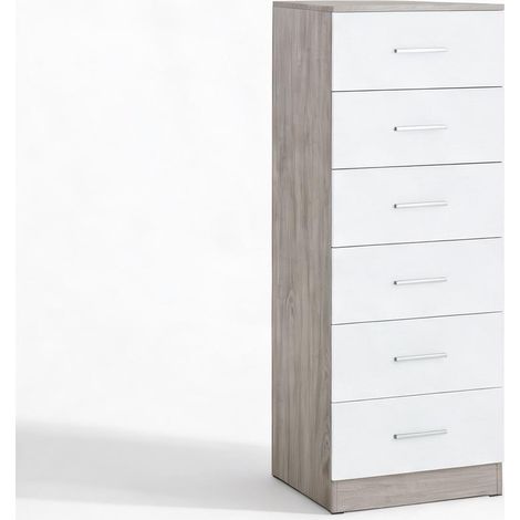 Table de chevet gris claro y Blanco en MDF 40 x 40 x 110 cm (1/5)