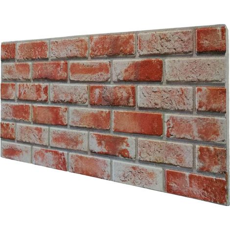 Boîte retail de 10 panneaux (5 MQ) - MATTONCINO ROSSO panneau imitation brique en EPS résiné Dimension 100x50 cm épaisseur 2 cm (1/5)