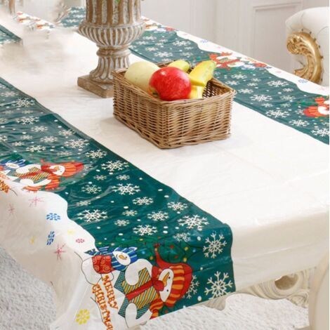 Nappe Anti-Taches Noël Rouge - Taille : Rectangle 110x180 cm(D (1/4)