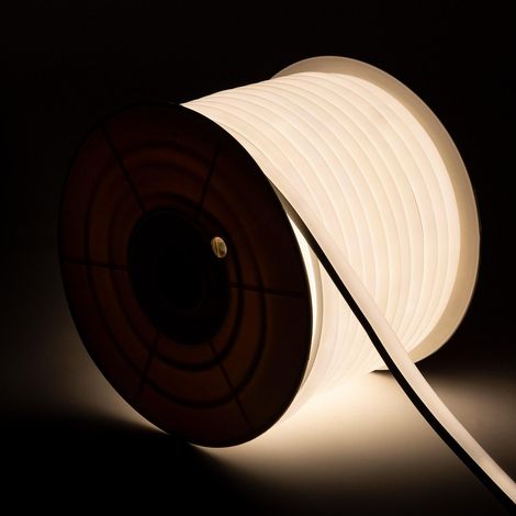 Ledkia – Ruban LED néon dimmable 220V 50m – Semi-circulaire 180º – IP67 étanche – 7,5W/m – Compatible TRIAC pour contrôle d’intensité (1/5)