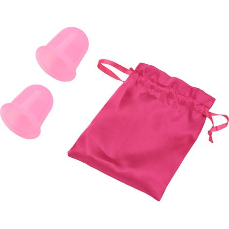 Lot de 2 ventouses anti-cellulite en silicone rose pour massage corporel sous vide (1/5)