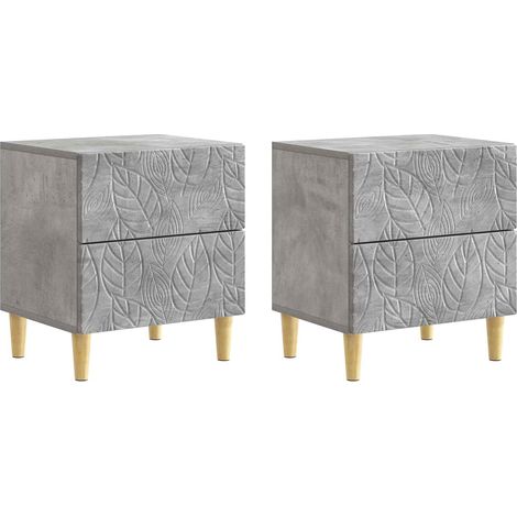 Nachttisch 2 pcs Betongrau 43 x 34,5 x 48 cm Holzwerkstoff vidaXL