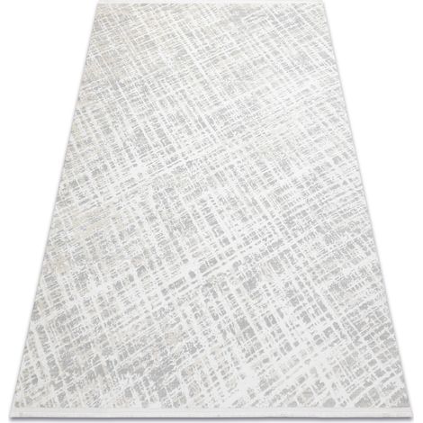 Modern carpet DUKE 51550 cream / grey - Trellis, structured, very soft, fringes grey 160x220 cm