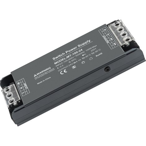 Transformateur 220V 24V, Alimentation 100W 4.1A, Driver LED Plat et Compact, Adaptateur pour Ruban LED, Spots et Éclairage Intérieur (1/5)